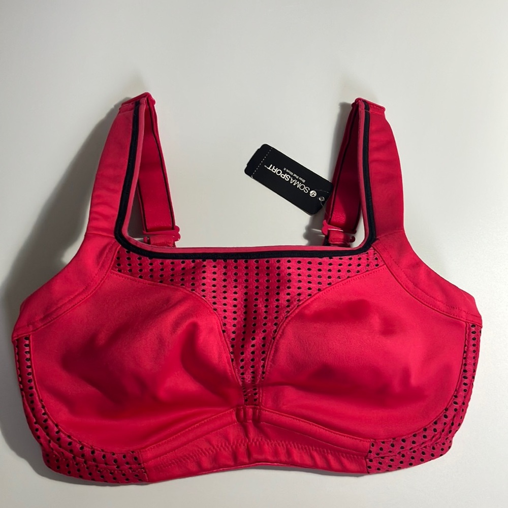 Soma Women's Sport Max Support Underwire in Pink Punch/Black, Size 32D